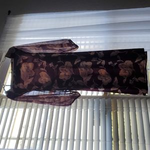 Cato dark burgundy floral midi dress size 18/20